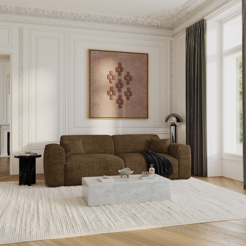 Sia Home - Rechte bank YUMA - Fluweel met structuur - Expresso bruin - 240cm - vtwonen shop