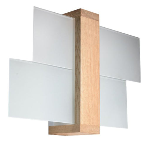 Sollux Lighting Wandlamp FENIKS 1 natuurlijk hout - 43x12x30cm