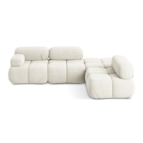 LaMiaSofa hoekbank rechts Sanremo - chenille stof - wit - 285x190x70