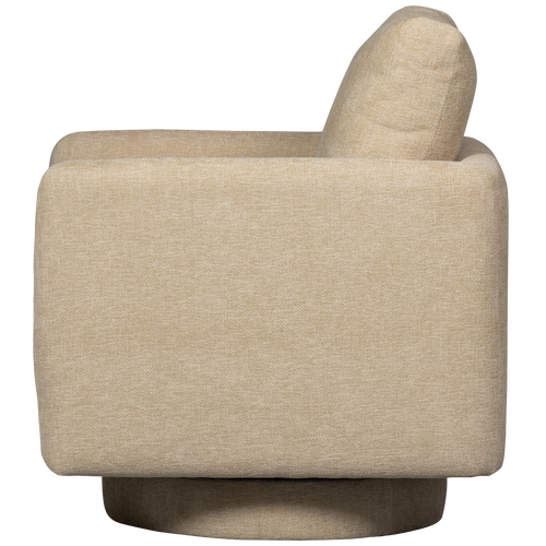 WOOOD draaibare fauteuil Oscar - Chenille - Naturel - 64x78x79 - vtwonen shop