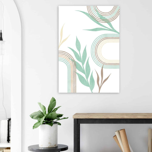 Artfulprints Poster met Lijst Boho – Mint leaves   - 70x100 cm - Groen