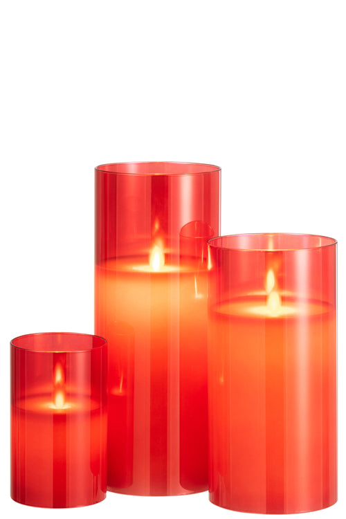 J-Line lamp Blinkend - glas - rood - large  - LED lichtjes - vtwonen shop