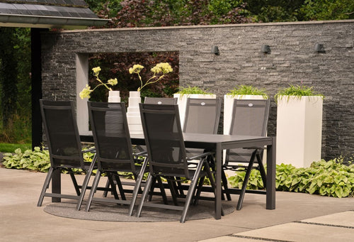 Hartman Uitschuifbare Tuintafel California - Grijs Glas - 220/340cm - vtwonen shop