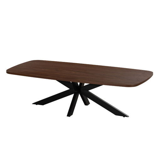 Giga Meubel Salontafel Jaimy Walnoot – Deens Ovaal – Melamine en Metaal – 120x60x35 cm