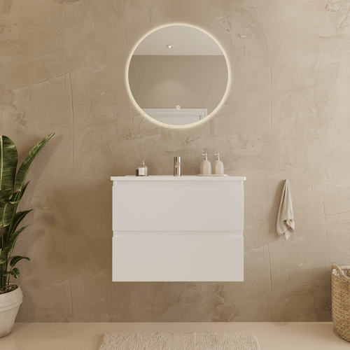 LOMAZOO badkamermeubel Marenza - zwevend - keramiek - glanzend wit - 60 cm