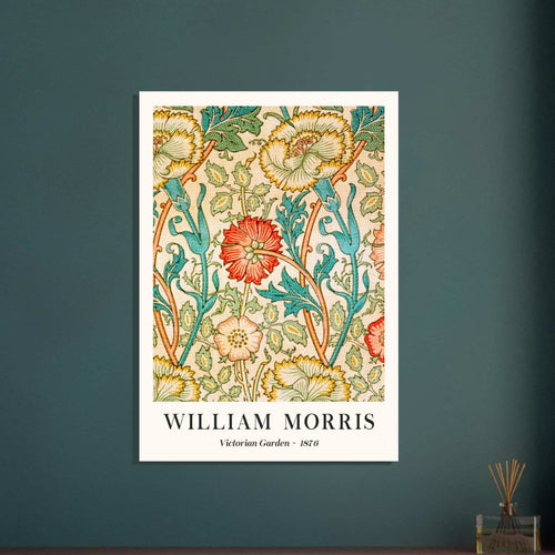 Artfulprints Poster met Lijst William Morris - Victorian garden 1876   - 70x100 cm - Groen