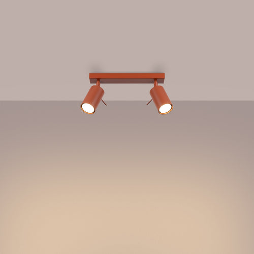 Sollux Lighting Plafondlamp RING 2 rood ochra - 30x6x17cm