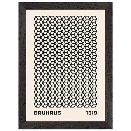 Artfulprints Poster met Lijst Bauhaus - 1919 beehive   - A4 21x29.7 cm - Zwart / Wit