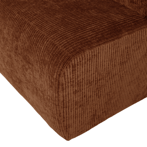 WOOOD eetbank 84 cm rugleuning Mojo Base - Rib - Roestbruin - 83x84x76