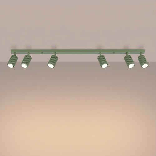 Sollux Lighting Plafondlamp KARBON 6L salie - 117x6,5x16,5cm