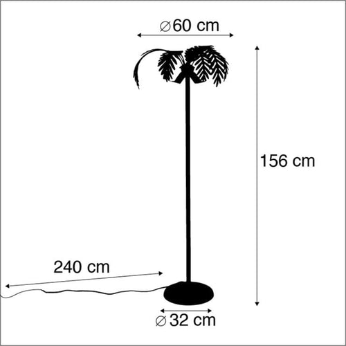 Ylumen vloerlamp Palm - 2 lichts - 60  x 156   cm - goud bruin - vtwonen shop