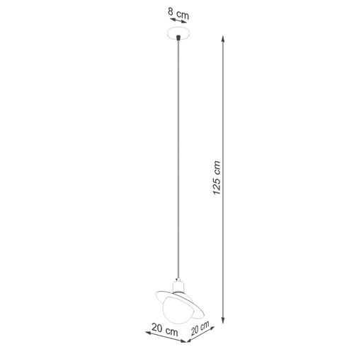Sollux Lighting Hanglamp HYPERION 1 wit - 20x20x125cm