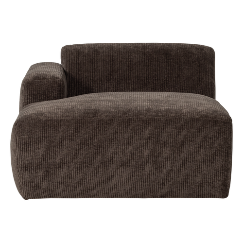 WOOOD chaise longue bank links Mojo Base - Rib - Bruin - 74x112x162