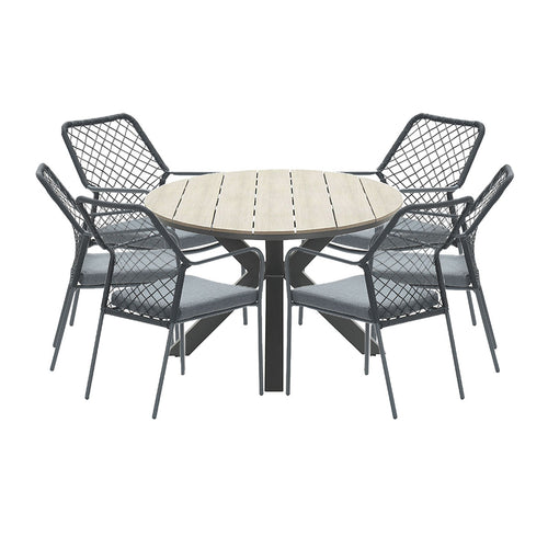 Garden Impressions tuinset Ross - Tulli zwart - light teak look - 220x115 cm - vtwonen shop