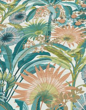 Erismann behang tropische bladeren turquoise en groen - 53 cm x 10.05 m - 661620 - vtwonen shop