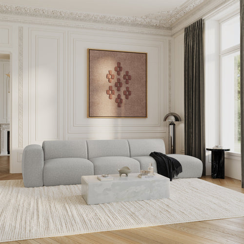 Sia Home - Linkerbank 310 cm MYRA - kruisweefsel lichtgrijs 310cm