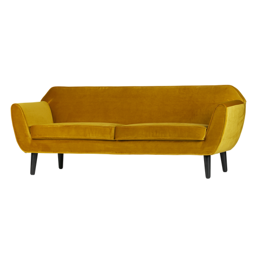 WOOOD 2-zits bank Rocco - Velvet - Oker - 75x187x82