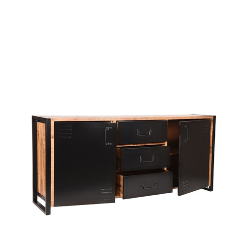 LABEL51 Dressoir Brussels - Zwart Mangohout - 190x45x85cm - vtwonen shop