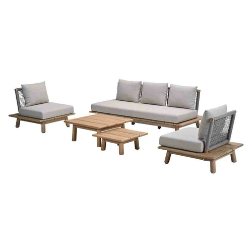 Garden Impressions loungeset San Namut grey sand - 5-delig - stoel-bank