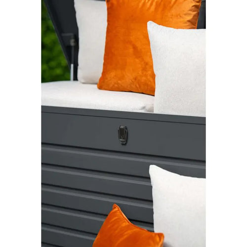 Cambridge kussenbox - aluminium -  141x73 cm - carbon black - vtwonen shop