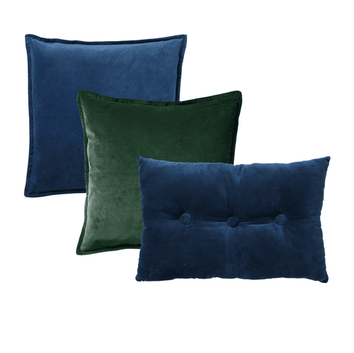 Dutch Decor - KUSSENSET - 3-delig - Caith & Valerie - 50x50 cm, 40x60 cm - sierkussens inclusief binnenkussens - blauw, groen - vtwonen shop