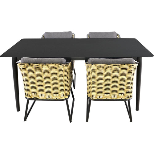 Lesli Living tuintafel Crest - zwart - 180x90x75cm