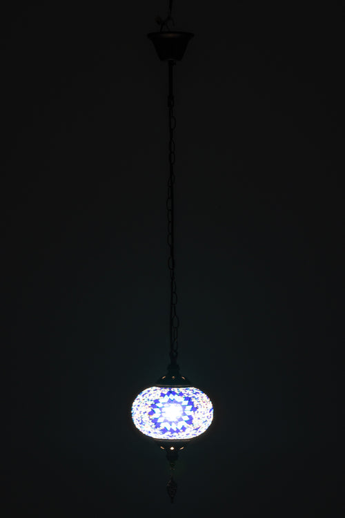 J-Line hanglamp Mozaiek - glas/metaal - blauw - small