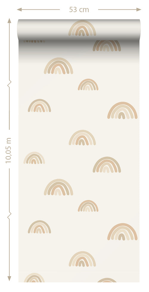 ESTAhome behang regenboogjes beige - 53 cm x 10.05 m - 139685 - vtwonen shop