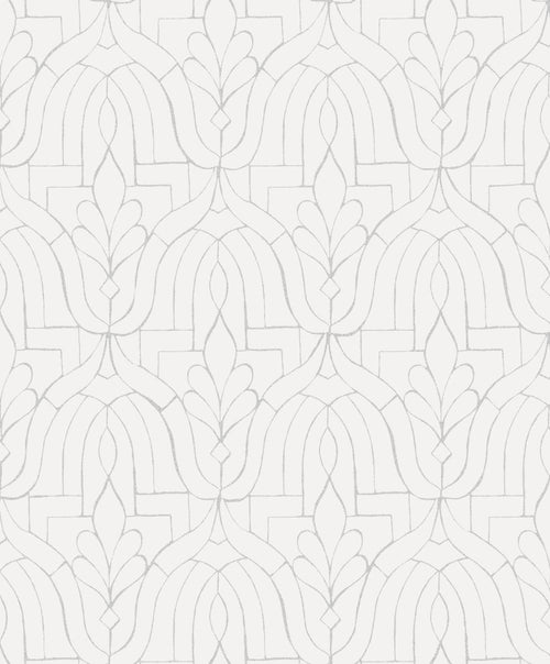 Masureel behang art deco motief wit - 53 cm x 10.05 m - 632312 - vtwonen shop