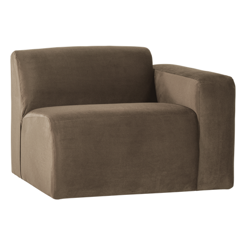 WOOOD 1-zits bank arm rechts Mojo Base - Velvet - Taupe - 74x105x97