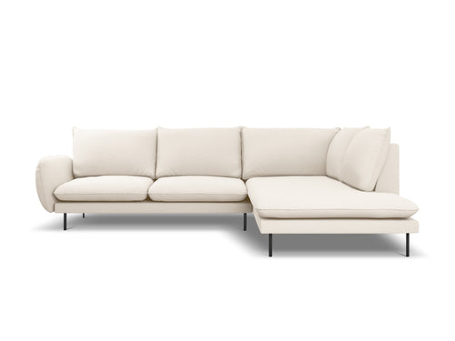 Cosmopolitan Design rechter hoekbank Vienna 6-zits, boucle, beige - 185x275x95cm