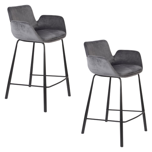 Zuiver Brit Barkruk Donkergrijs - Set van 2 - vtwonen shop