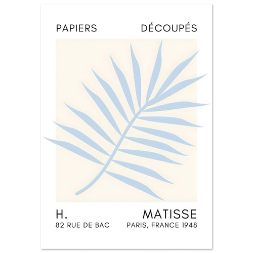 Artfulprints Poster Matisse – Floral reef light blue   - 30x40 cm - Blauw
