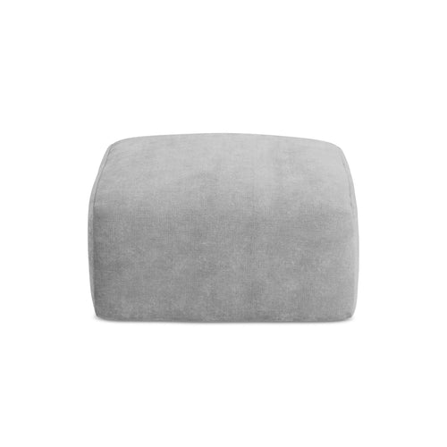 LaMiaSofa Poef Savona - chenille stof - lichtgrijs - 65x65x40