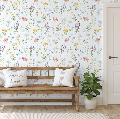 Sanders & Sanders behang bloemen wit en meerkleurig - 53 cm x 10 m - 640170 - vtwonen shop