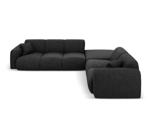 Cosmopolitan Design rechter hoekbank Nolio 4-zits, chenille, zwart - 250x315x72cm