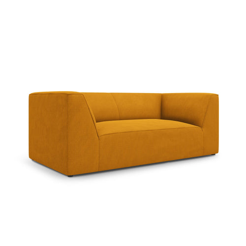 Cosmopolitan Design - Bank Siena 2-zits, ribfluwelen geel - 92x174x69cm