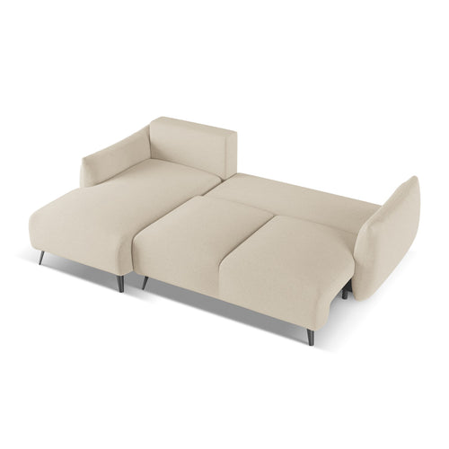 LaMiaSofa hoekbank links Genova - chenille stof - donkerbeige - 242x162x86
