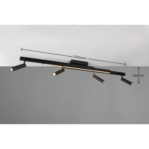 Trio Leuchten plafondlamp Zeno - 5 lichts -  133  x 8.5   cm - zwart