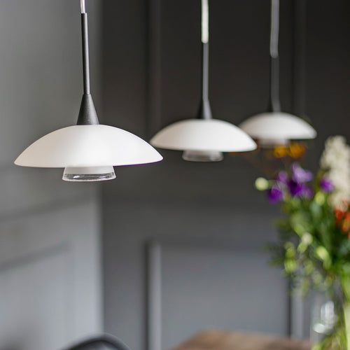 Steinhauer hanglamp tallerken - 3 lichts - 18x 160 cm - zwart