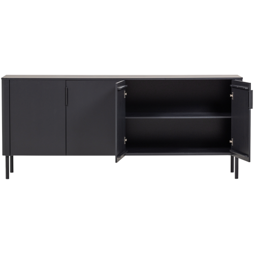 WOOOD dressoir Gunnar 200 cm - Grenen - Matzwart - 85x201x44 - vtwonen shop