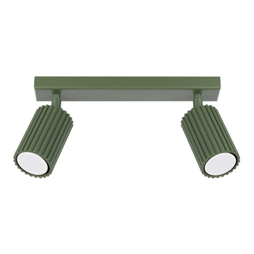 Sollux Lighting Plafondlamp KARBON 2 olijfgroen - 30x6,5x16,5cm