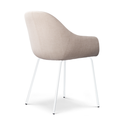 Nolon Nora-Mae Eetkamerstoel Beige - Armleuning - Witte Poten - vtwonen shop