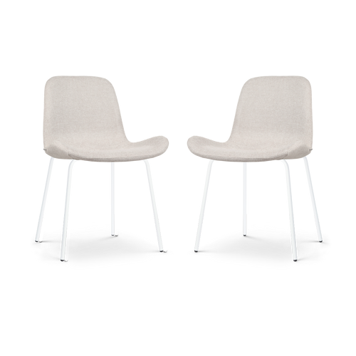 Nolon Nora-Fé Eetkamerstoelen Set van 2 - Beige - Witte Poten - vtwonen shop
