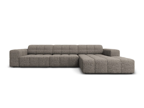 Cosmopolitan Design rechter hoekbank Chicago 4-zits, chenille grijs - 167x294x78cm