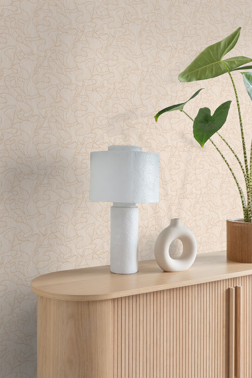 ESTAhome behang koraal zand beige en licht terracotta - 50 x 900 cm - 139500