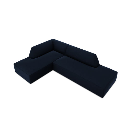 Cosmopolitan Design - Modulaire hoekbank links Siena 4-zits, flueel koningsblauw - 180x273x69cm