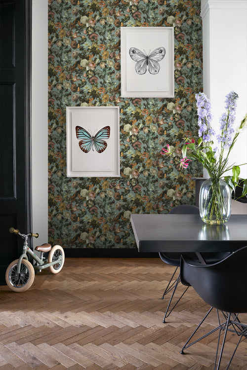 ESTAhome behang bloemen vergrijsd blauw - 53 cm x 10.05 m - 139292 - vtwonen shop