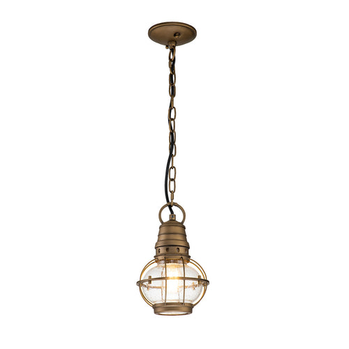 Elstead Kichler Bridgepoint Hanglamp voor buiten, natuurlijk messing, IP44