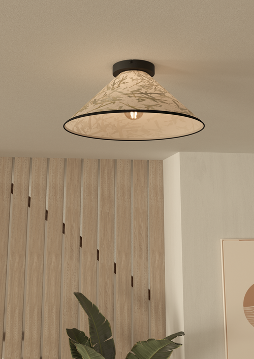 EGLO plafondlamp Oxpark - e27 - ø 42 cm - zwart/wit/groen - bamboe - vtwonen shop